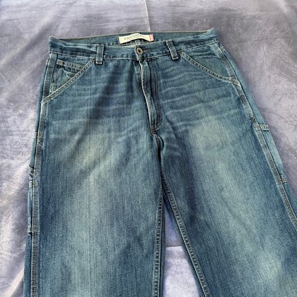 Men's Levi's Midwash Carpenter Loose Straight Blue Denim Work Jeans Sz 34 x 36 - Picture 3 of 7